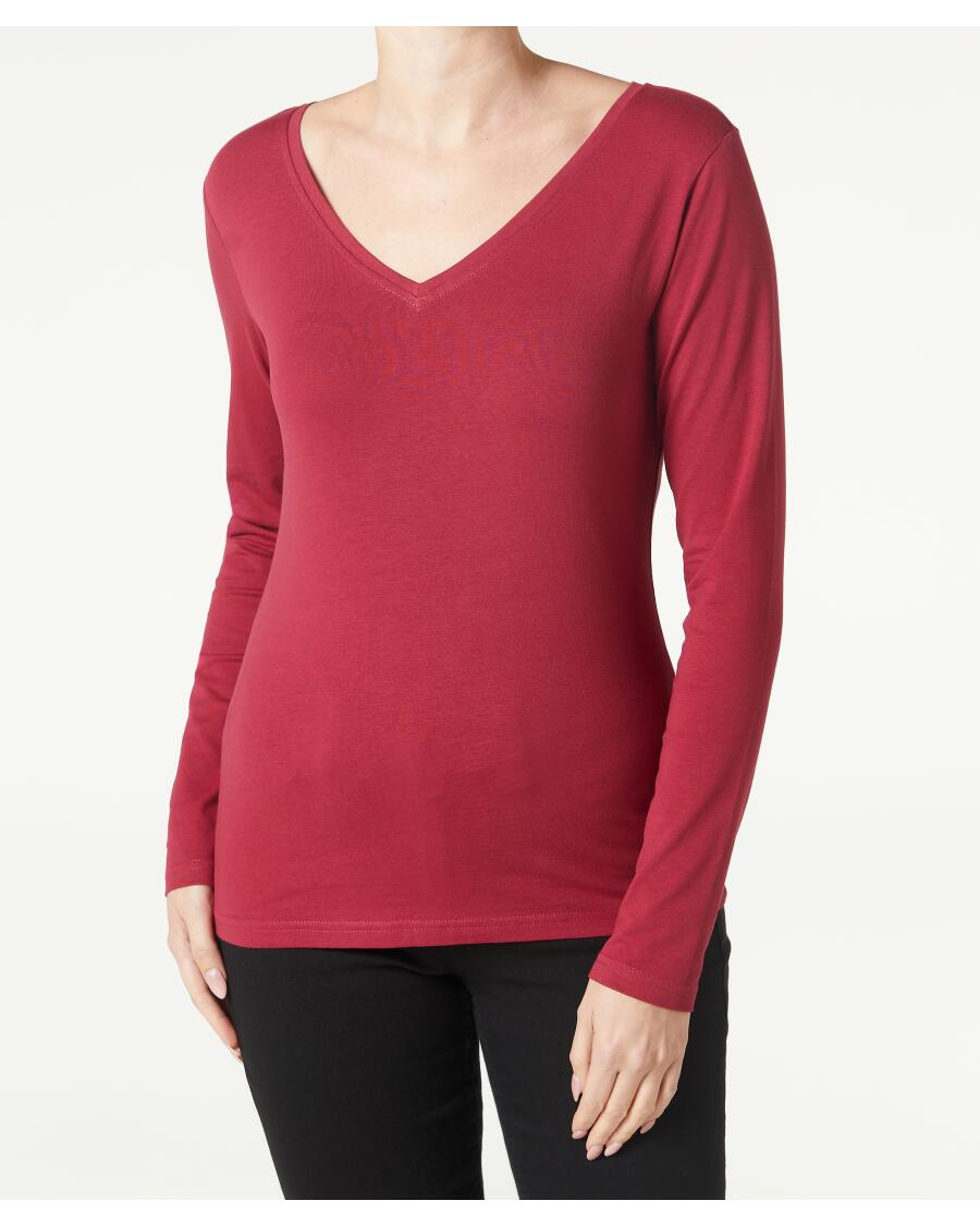 Weinrotes Langarmshirt weinrot