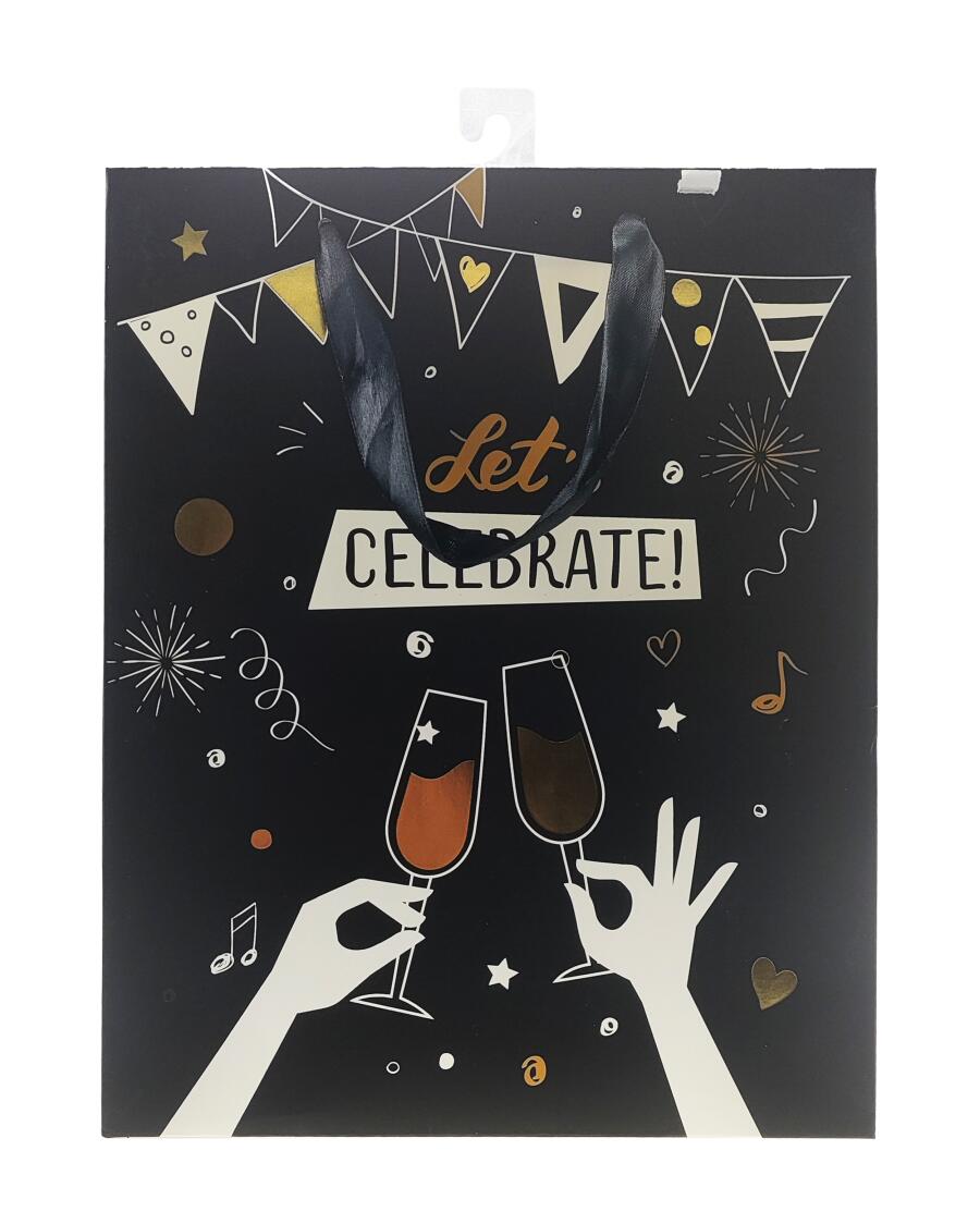 Geschenktüte Geburtstag schwarz/gold