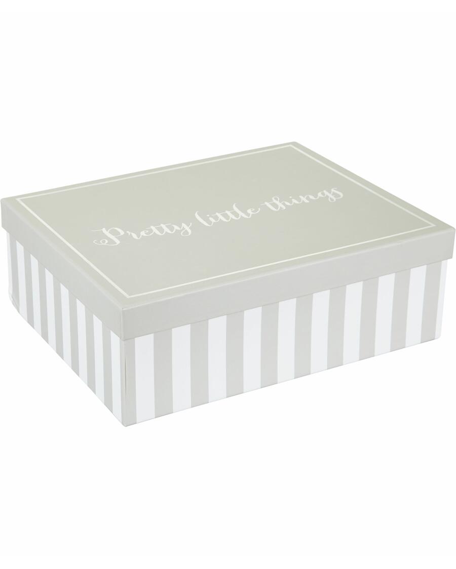 Gestreifte Geschenkbox grau