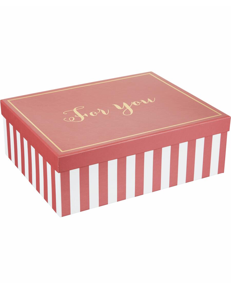 Gestreifte Geschenkbox rosa