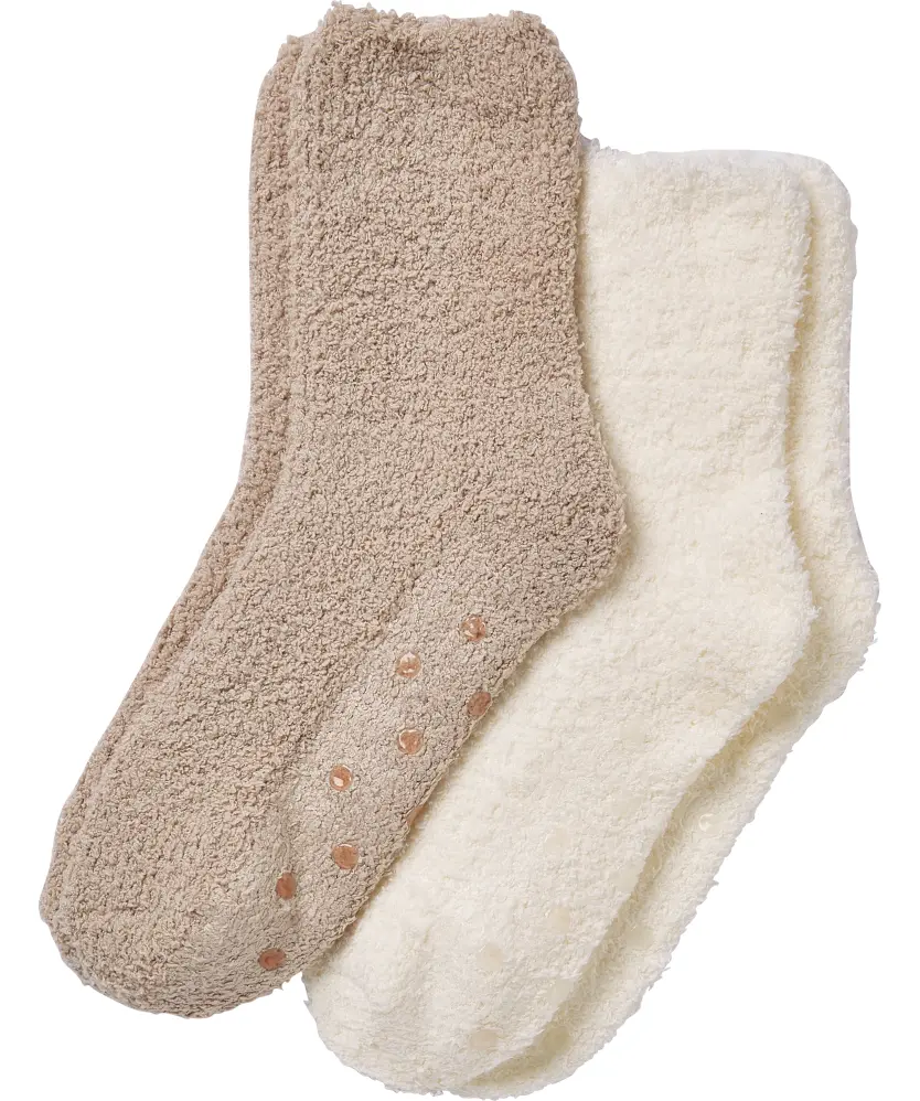 Einfarbige Flauschsocken 2er-Pack, Janina