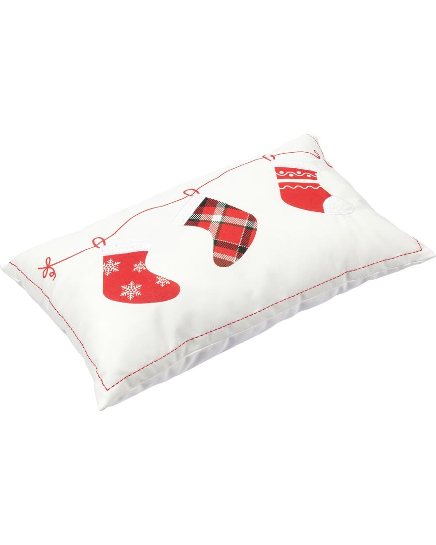 Kissen Weihnachten rot bedruckt