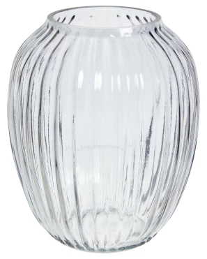Szklany wazon z ryflowaniem