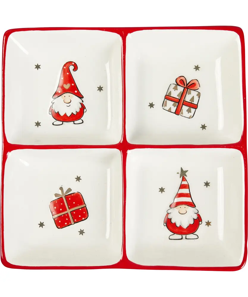 Schale Weihnachten, weiß/rot