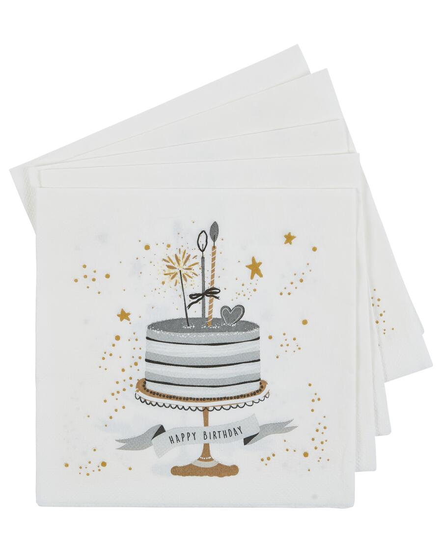 Servietten Geburtstag weiß