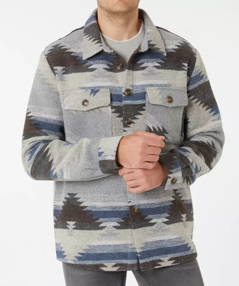 Hemdjacke mit Wollanteil X-Mail, Knopfleiste