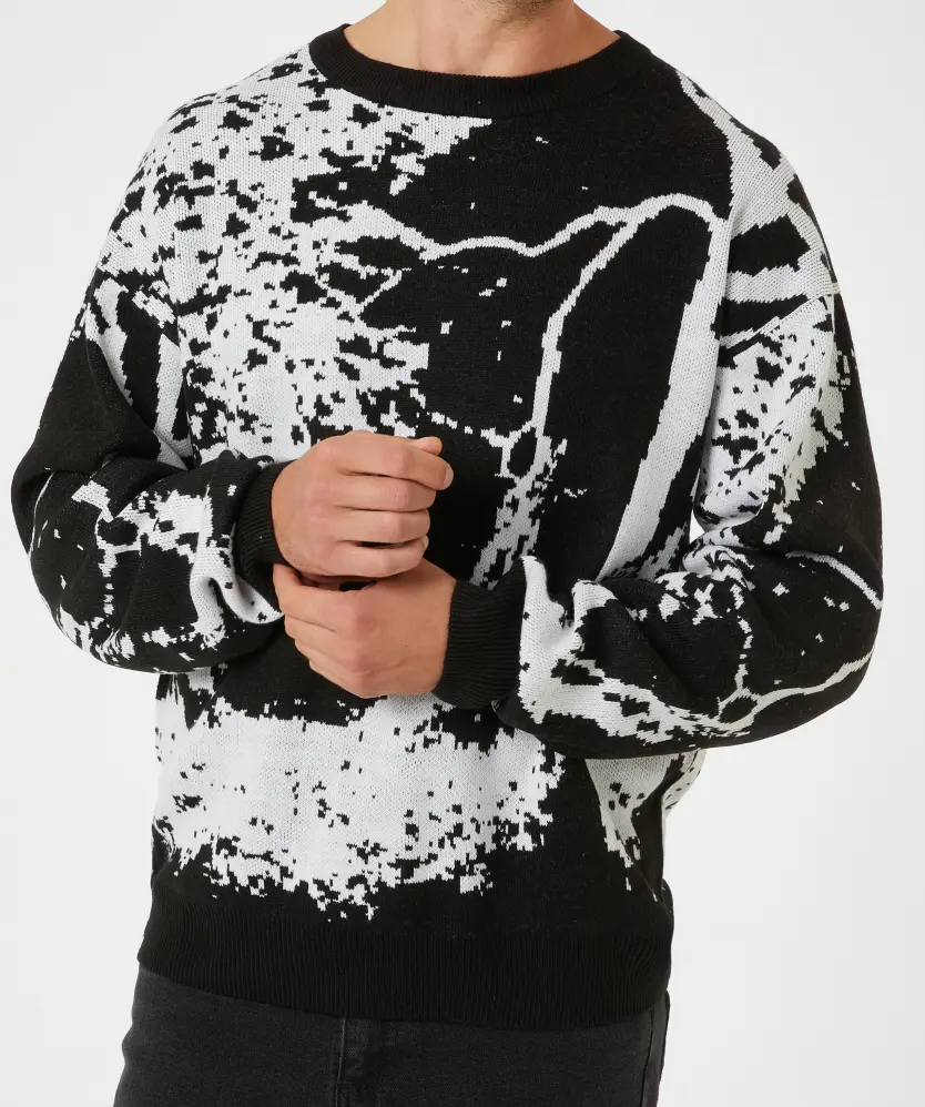 Strickpullover mit Muster X-Mail, Rundhalsausschnitt