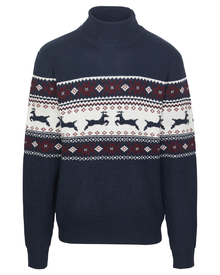 Sweter z zimowym wzorem X-Mail, golf