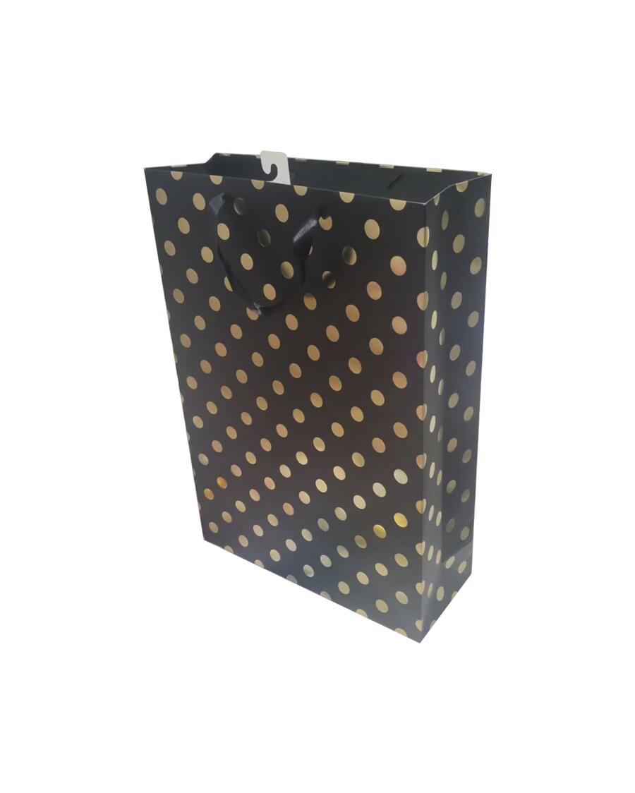 Geschenktas stippen zwart