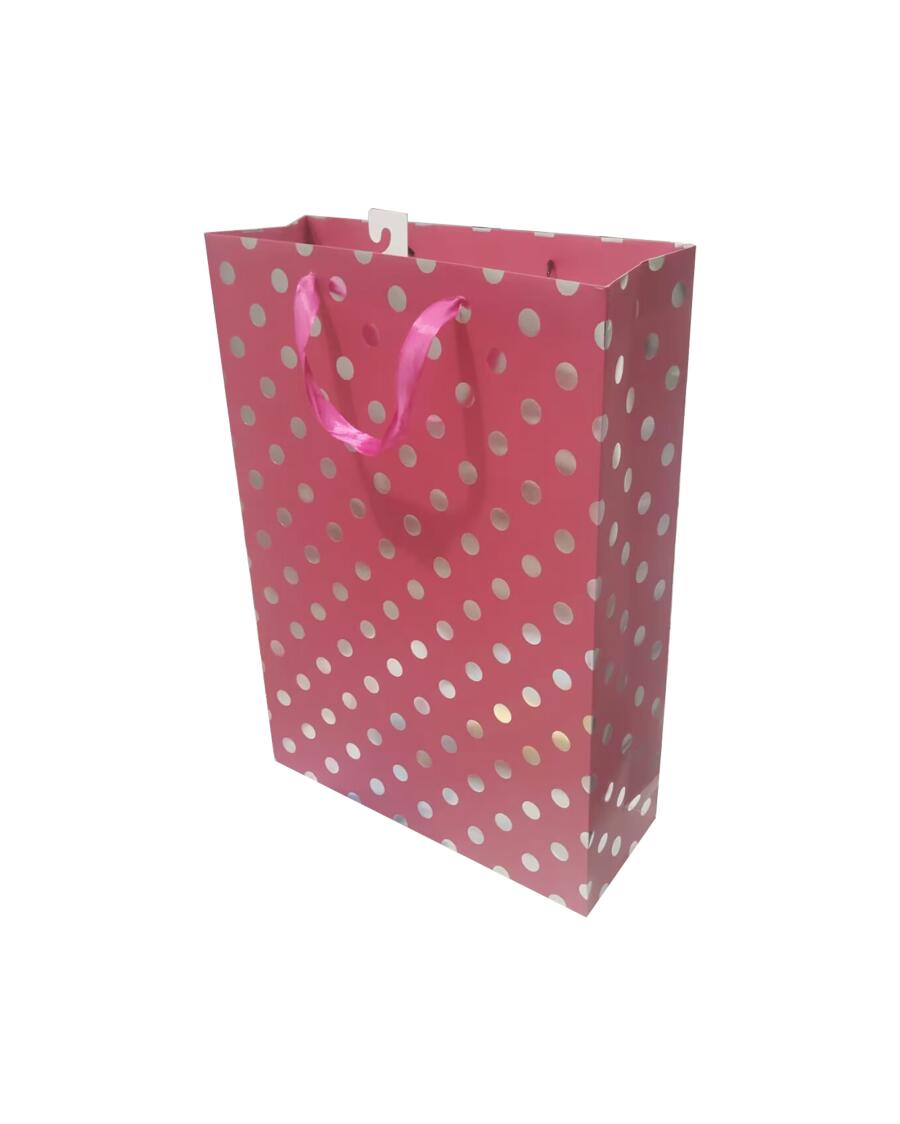 Geschenktas stippen roze