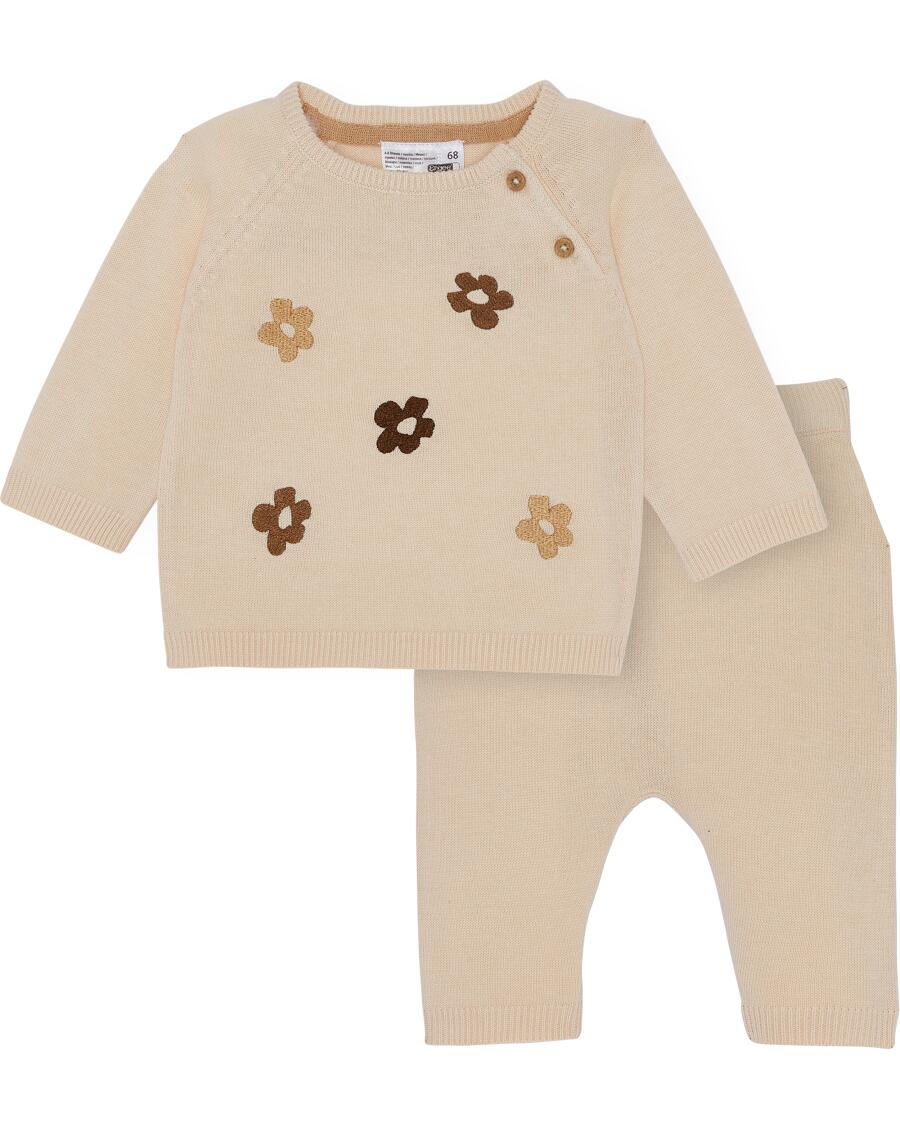 Gebreide babytrui en broek offwhite