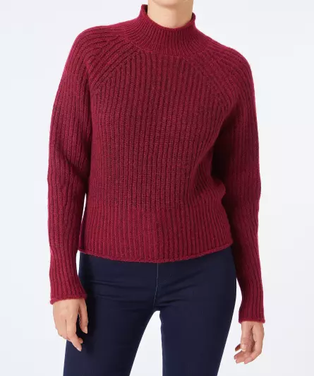 Strickpullover mit Stehkragen