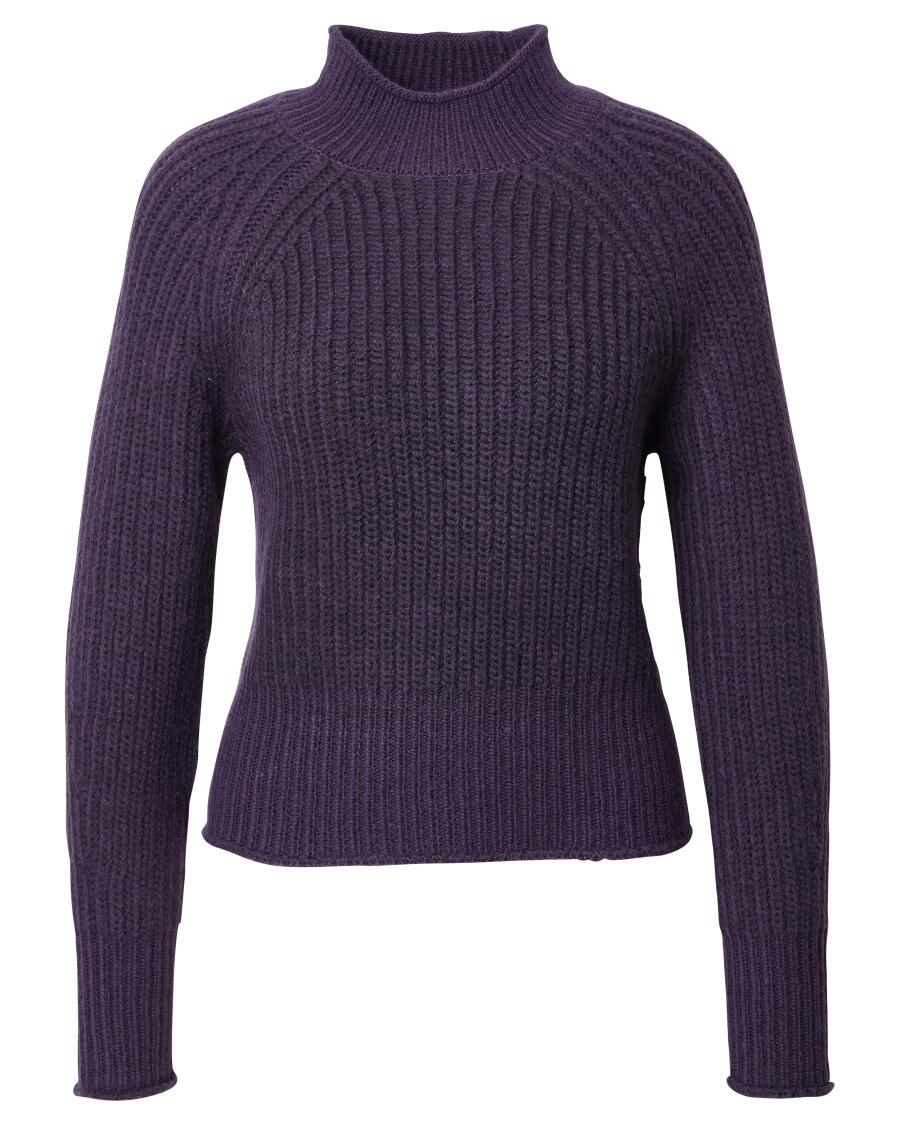 Sweter z dzianiny w kolorze ciemnofioletowym Janina, cropp