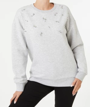 Sweatshirt met strasssteentjes