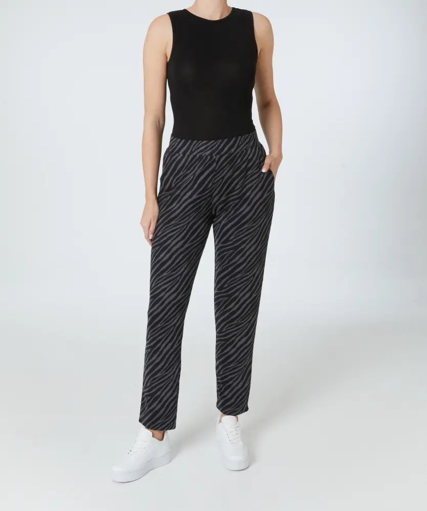 Flauschhose Zebra Janina, elastischer Bund