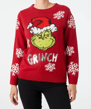 Grinch Strickpullover Weihnachten