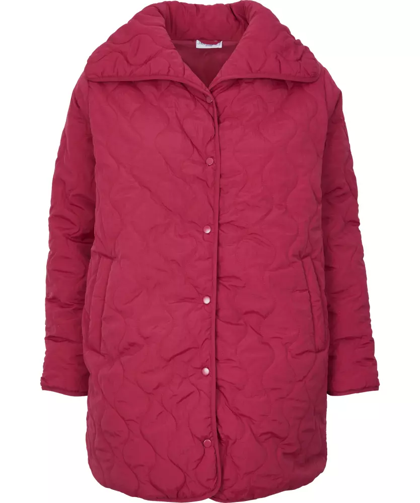 Lange Steppjacke Janina curved, Seitentaschen