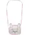 Schultertasche Hase grau/rosa