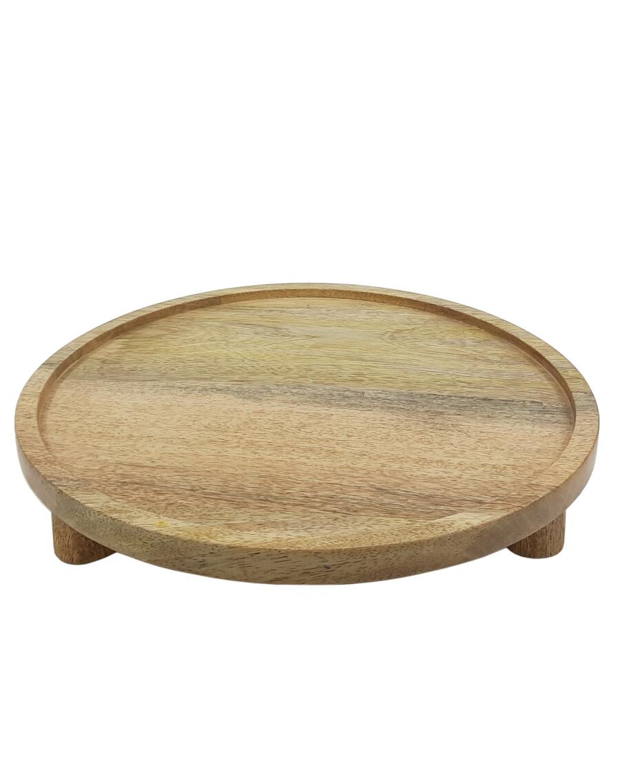Dekotablett mit Füßen naturfarben