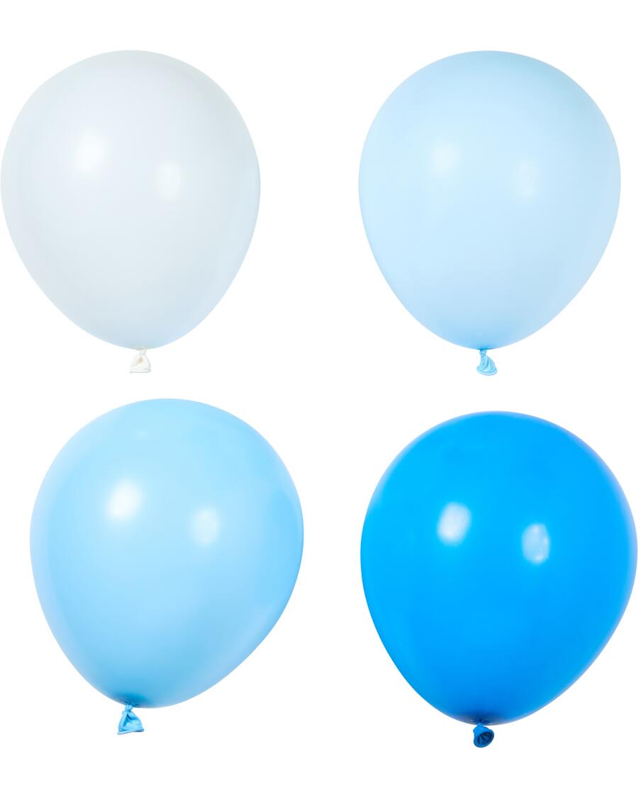 Ballonnen in pastel donkerblauw/lichtblauw