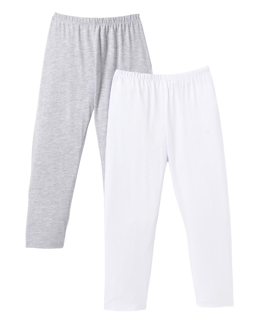 Leggings in Caprilänge grau melange/weiß