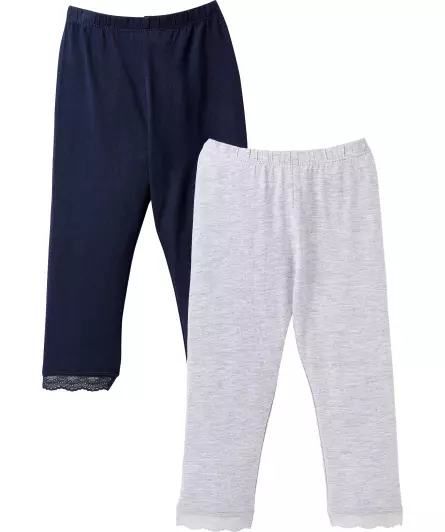 Leggings mit Spitzensaum