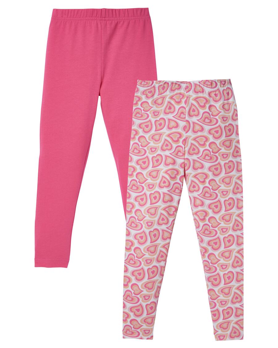 Leggings Herzen weiß/pink