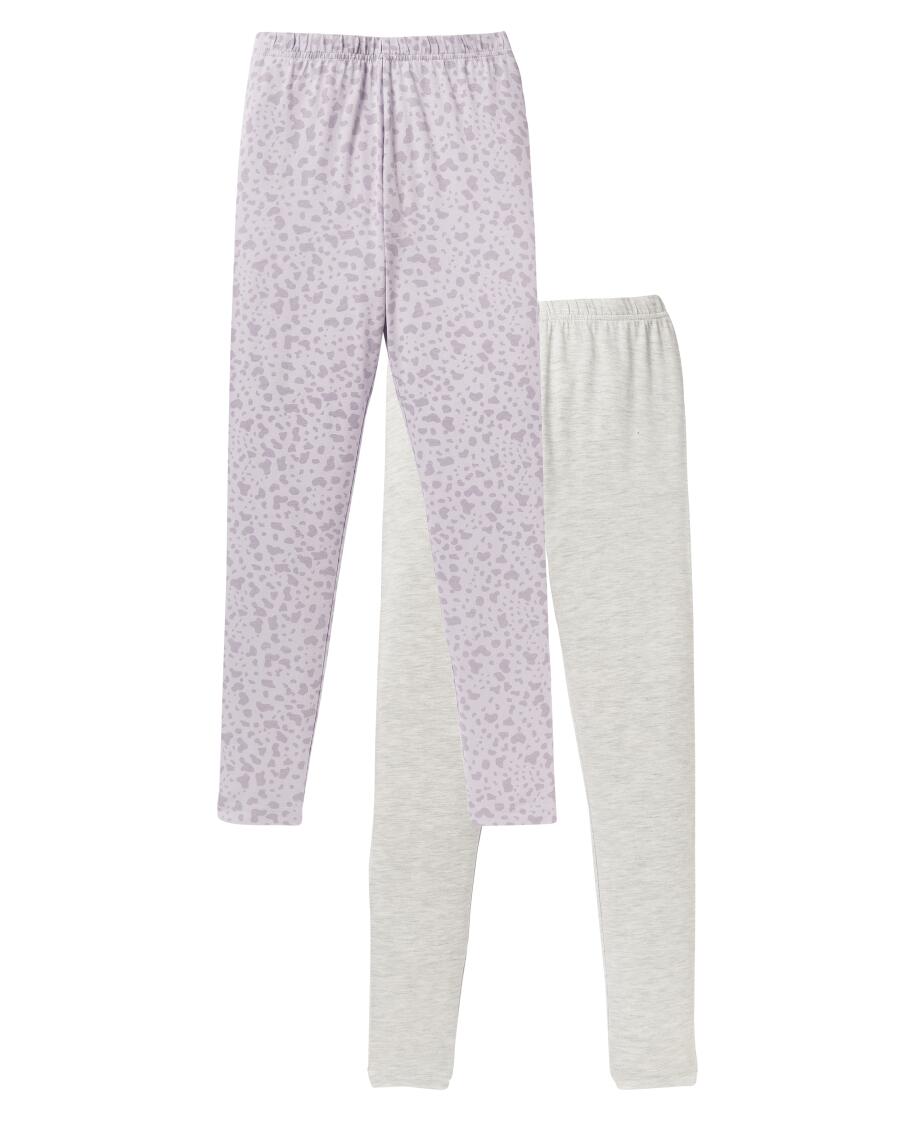 Leggings Leo grau meliert/lila bedruckt