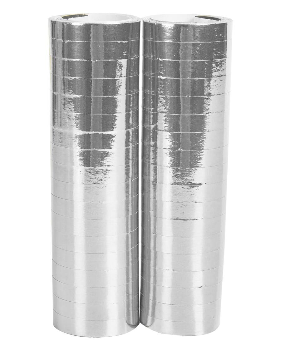 Luftschlangen Metallic silber