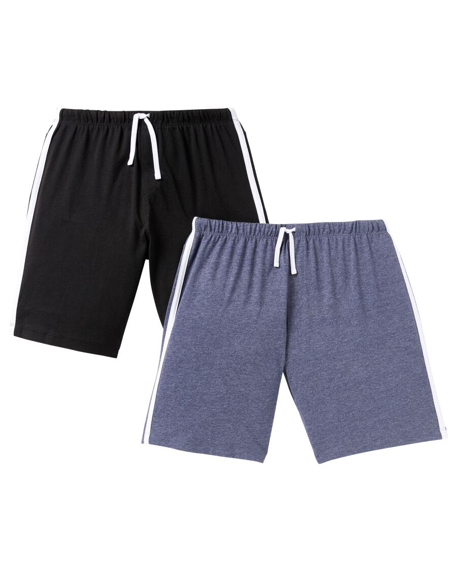 Korte broek met zijstrepen blauw/zwart