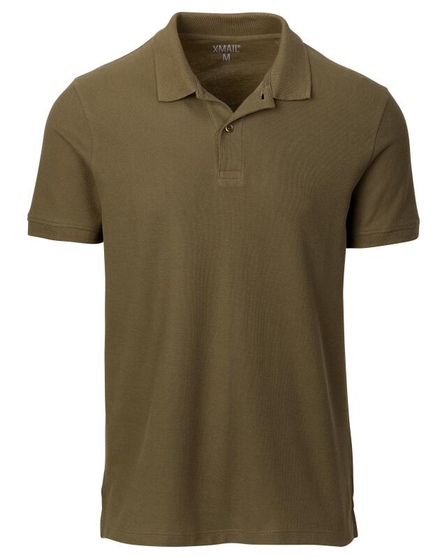 Cotton polo shirt for men, khaki (KiK Poloshirt aus Baumwolle (Khaki)) — KiK, authentic German product in Morocco