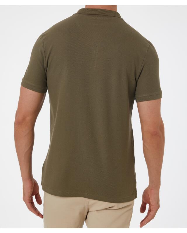 Cotton polo shirt for men, khaki (KiK Poloshirt aus Baumwolle (Khaki)) — KiK, authentic German product in Morocco