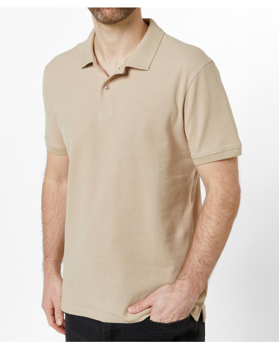Poloshirt aus Baumwolle naturfarben