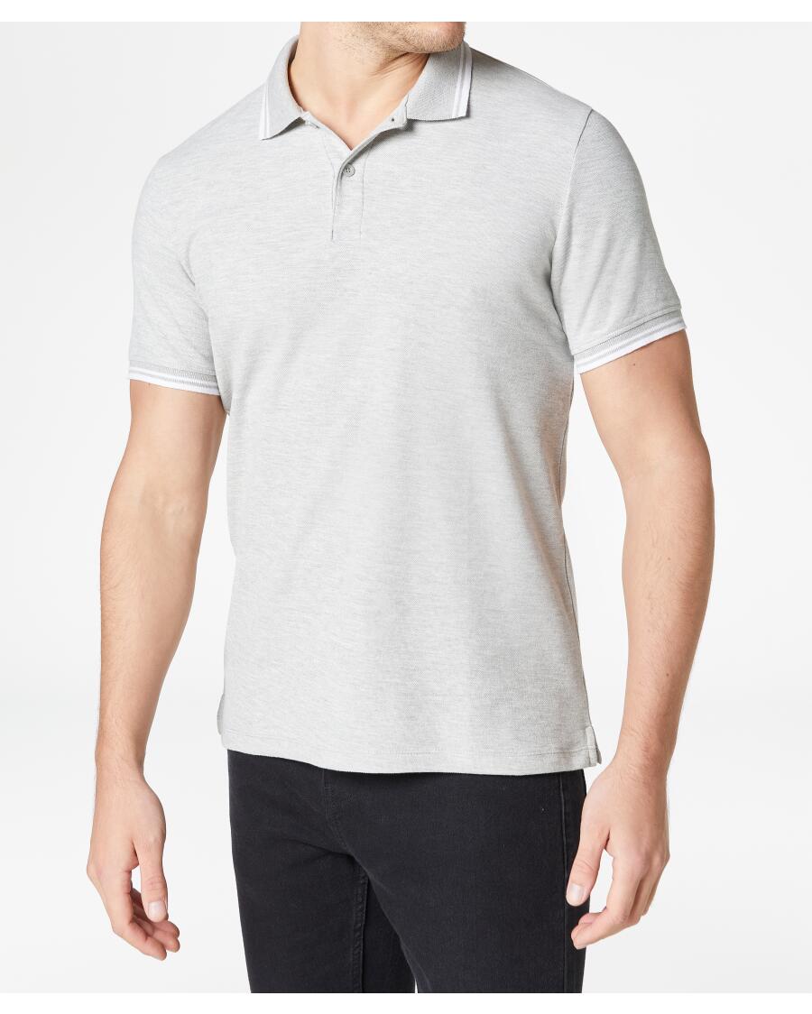 Poloshirt hellgrau melange