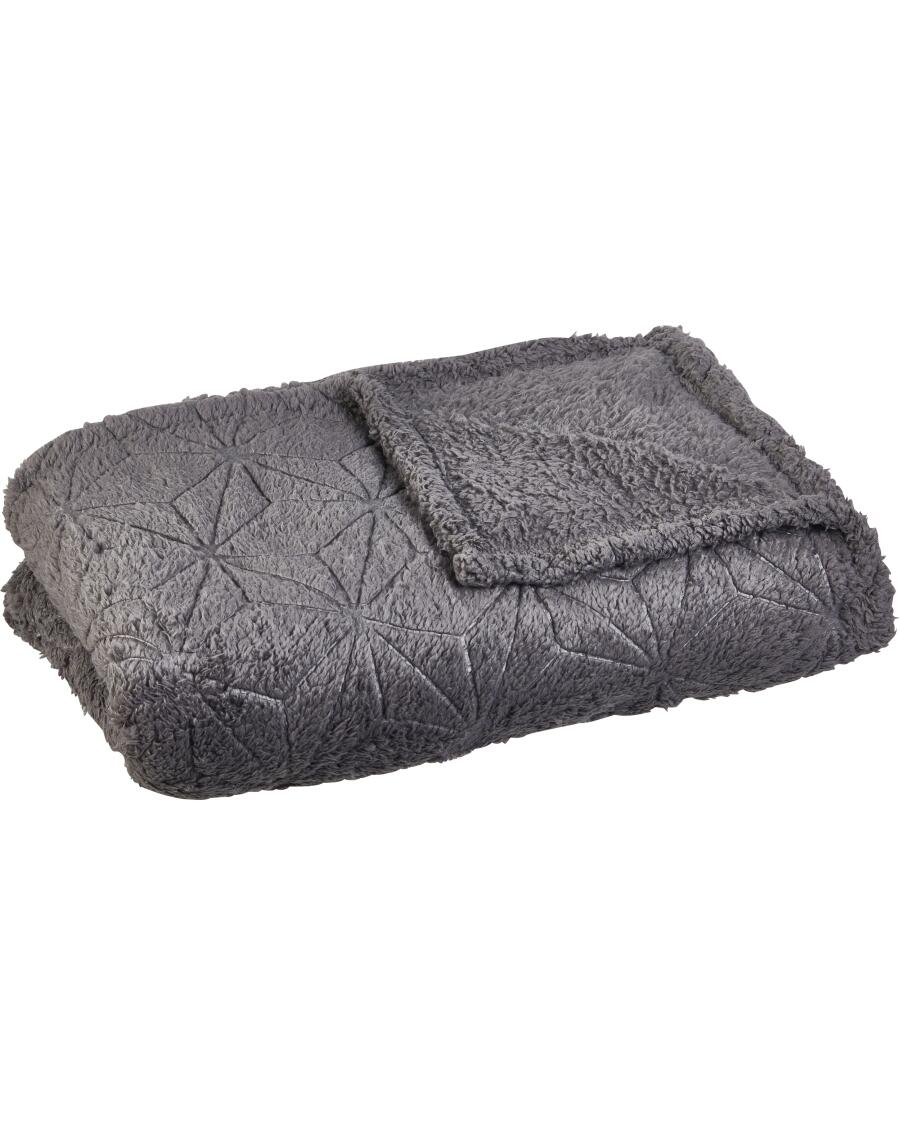 Wohndecke Sherpa dunkelgrau