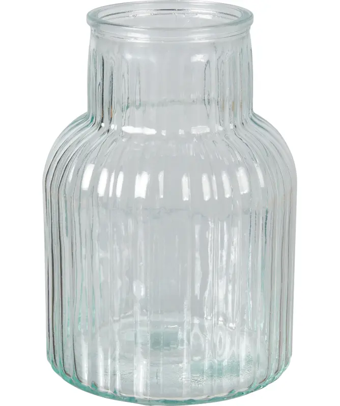 Glasvase mit Riffeln