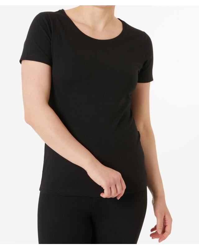T-shirt femme, noir (KiK Schwarzes T-Shirt (schwarz)) — KiK, produit allemand authentique au Maroc