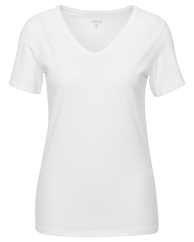 T-shirt stretch femme, blanc (KiK T-Shirt mit Stretch (weiß)) — KiK, produit allemand authentique au Maroc