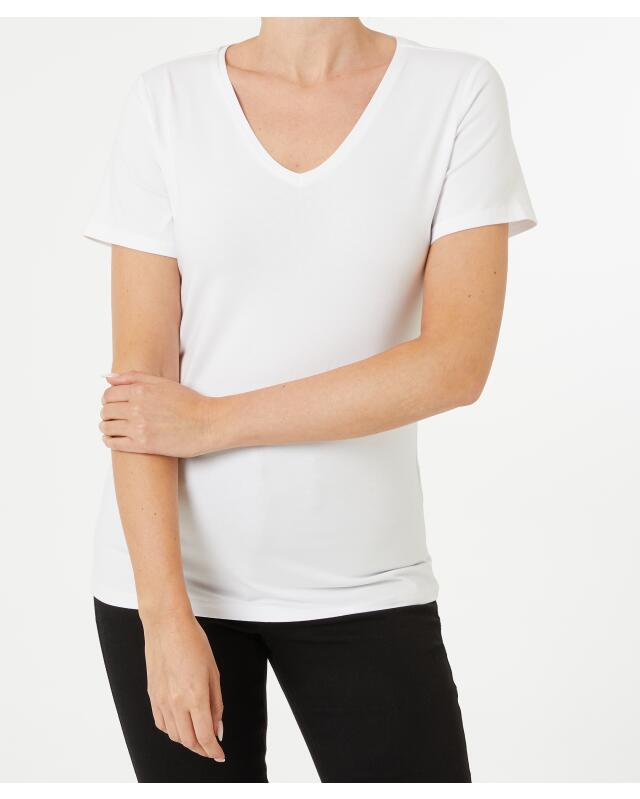 T-shirt stretch femme, blanc (KiK T-Shirt mit Stretch (weiß)) — KiK, produit allemand authentique au Maroc