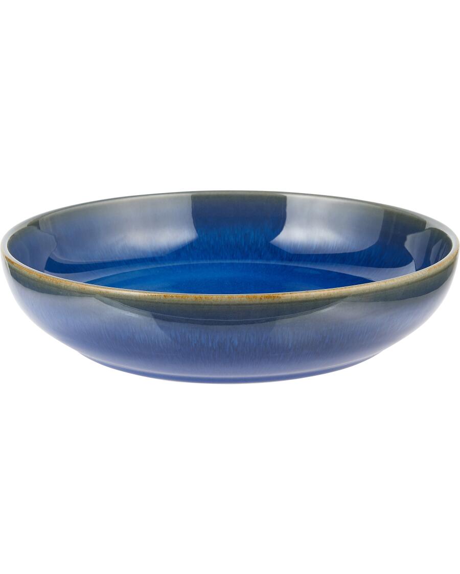 Lasierter Pastateller blau