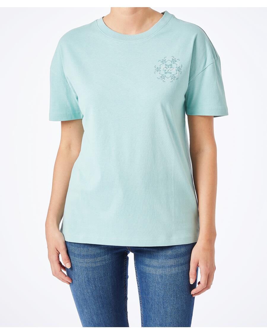 T-shirt met ornament mintgroen