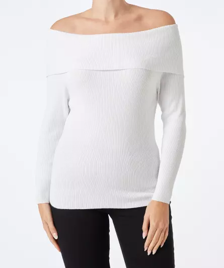 Schulterfreier Strickpullover