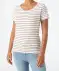 Gestreiftes Basic T-Shirt weiß/braun