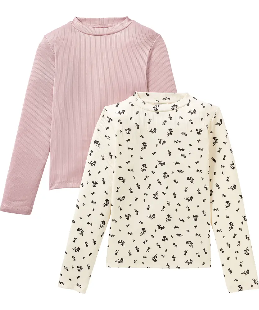 Gerippte Langarmshirts 2er-Pack, Y.F.K., Rollkragen