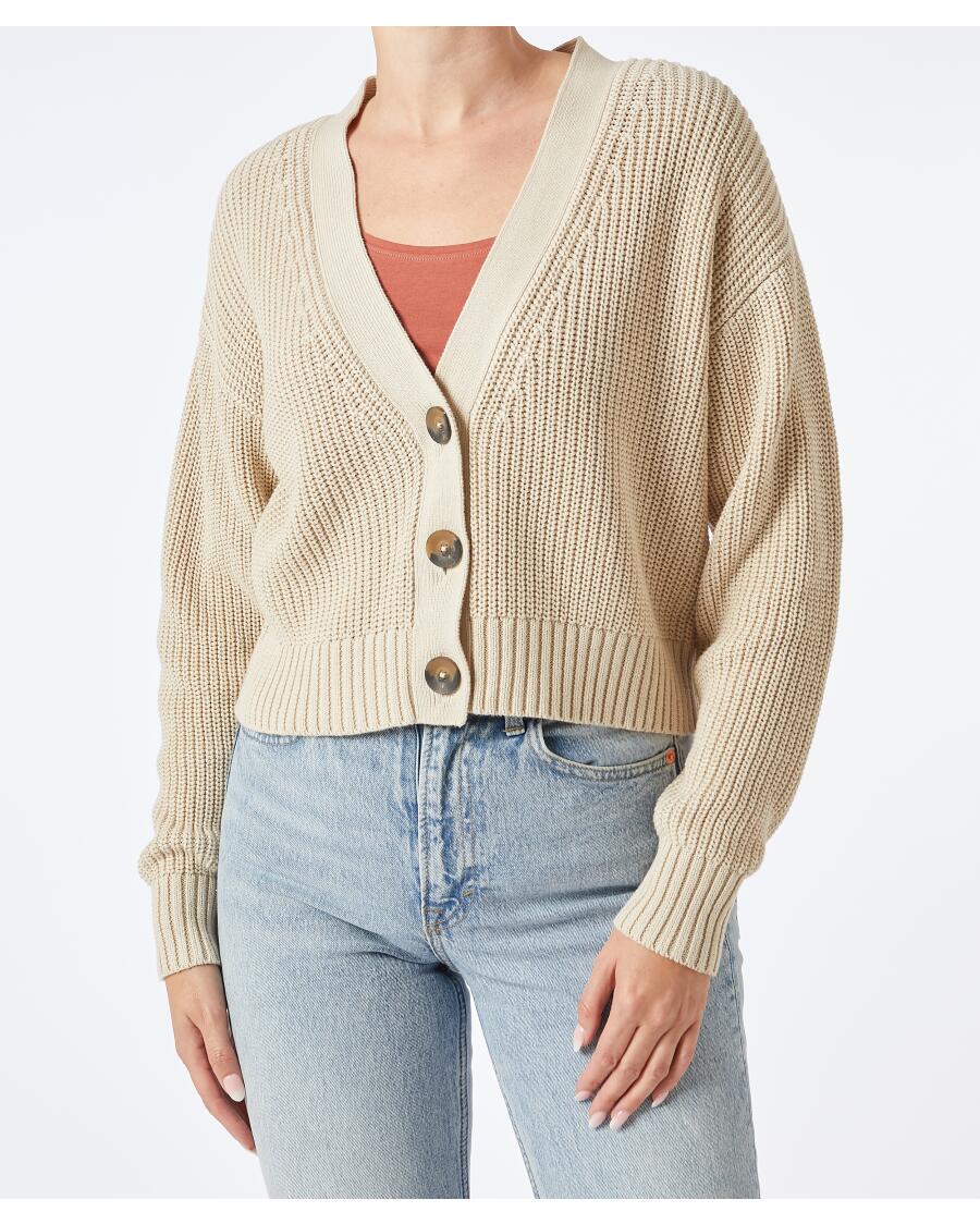Strickjacke mit Knöpfen naturfarben
