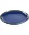 Lasierter Dessertteller blau