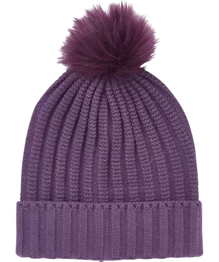 Strickmütze mit Kunstfell