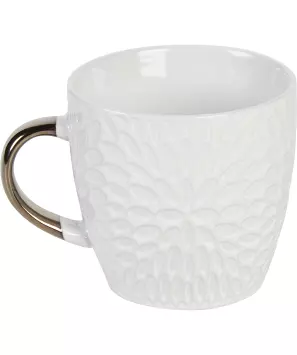 Kaffeetasse mit Blütenprägung