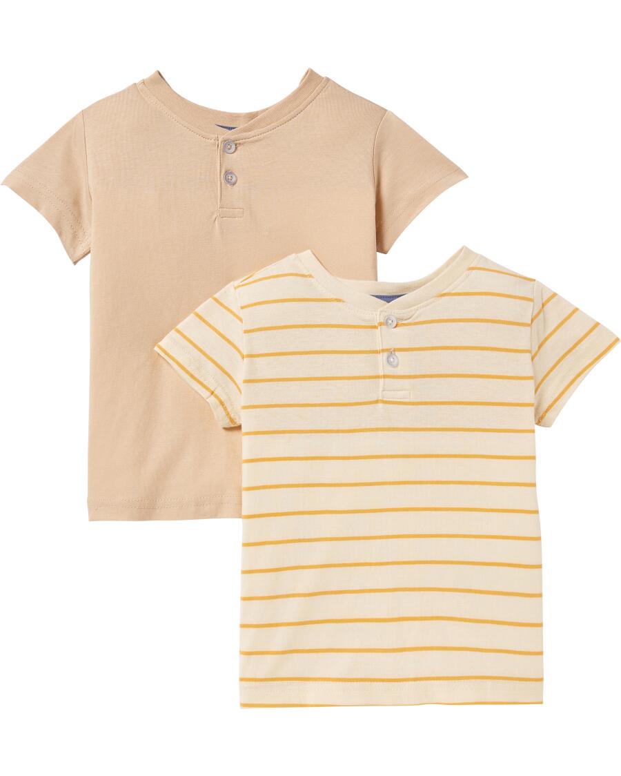 T-shirts met knoopsluiting crèmekleurig/beige