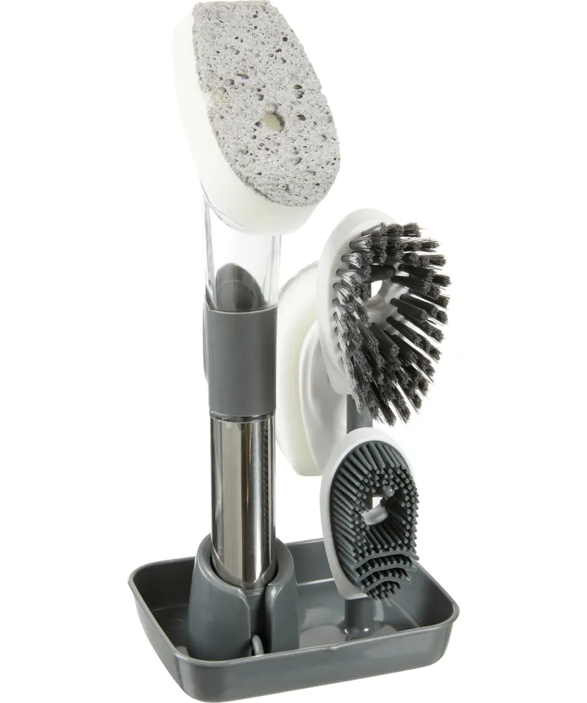 Spülbürste mit Spülmittelspender 4 Ersatzköpfe